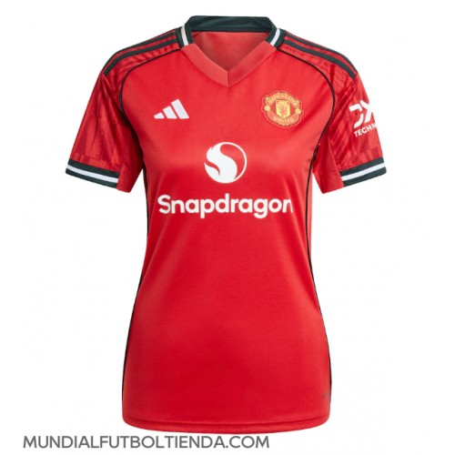 Camiseta Manchester United Primera Equipación Replica 2025-26 para mujer mangas cortas